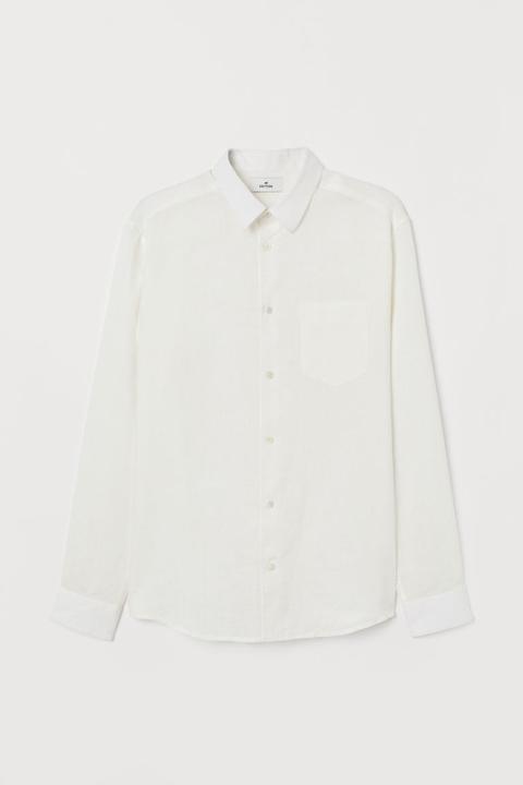 Camisa De Lino - Blanco