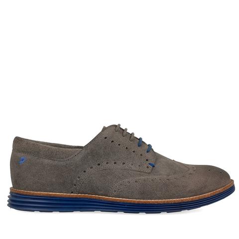 Zapatos De Piel Gris Estilo Oxford Para Hombre 41193