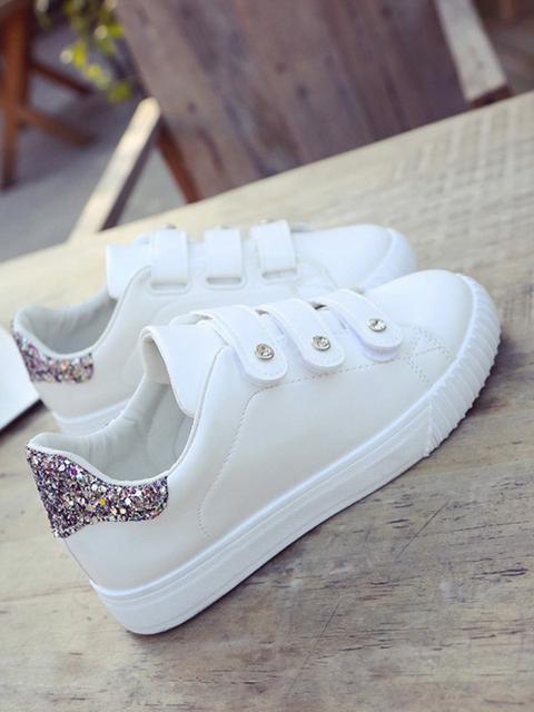 Scarpe Collo Rotondo In Velcro Liscio Con Velcro Dorato
