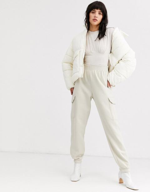 Weekday Rolanda Sweatpants In Light Beige