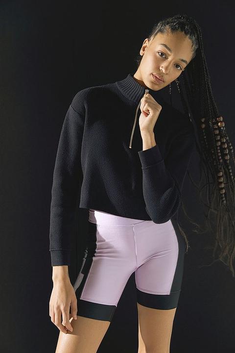 half zip cropped jumper