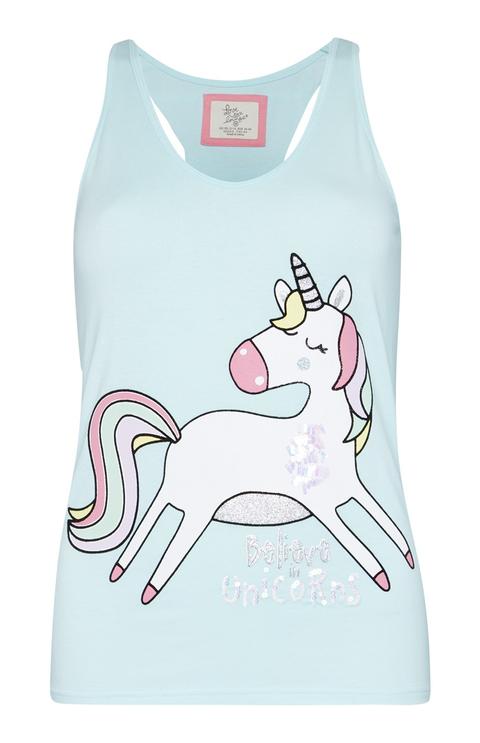 Top Del Pigiama Con Unicorno