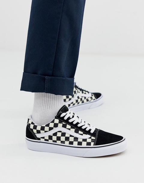 Vans Old Skool - Sneakers Nere A Scacchi - Nero