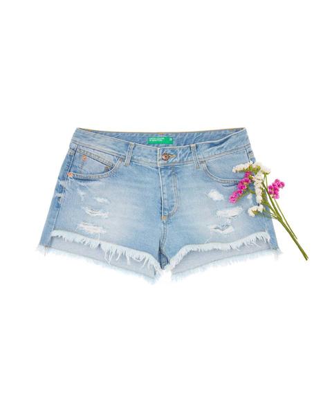Shorts Di Jeans Sfrangiati