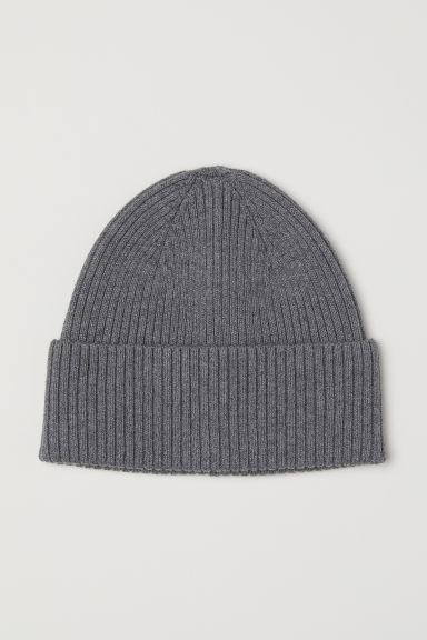 H & M - Ribbed Hat - Grey