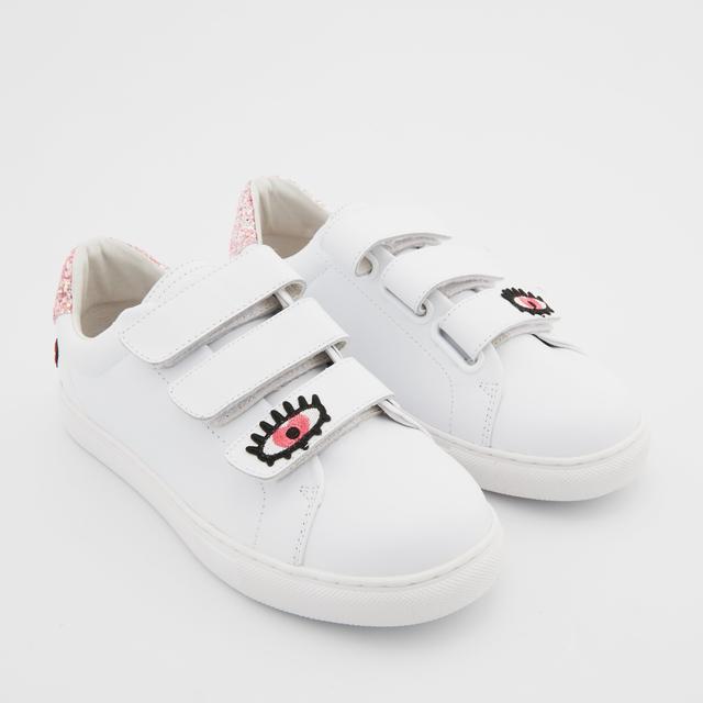 white shoes with heart and eyes