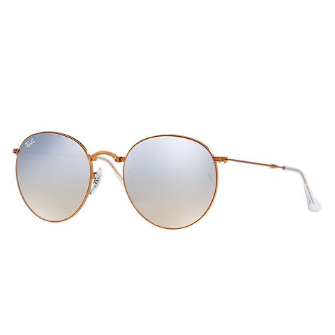 Ray Ban Round Metal Folding Unisex Sunglasses Lenti: Grigio, Montatura: Bronzo-rame - Rb3532 198/9u 47-20