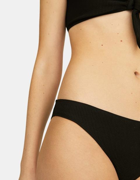 Slip Bikini A Tinta Unita Nero