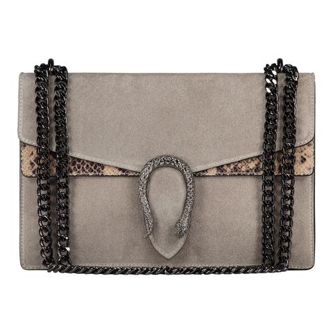 Snake Bag Suede Taupe