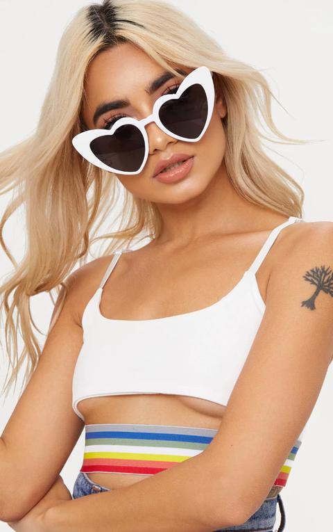 White Heart Shape Sunglasses, White