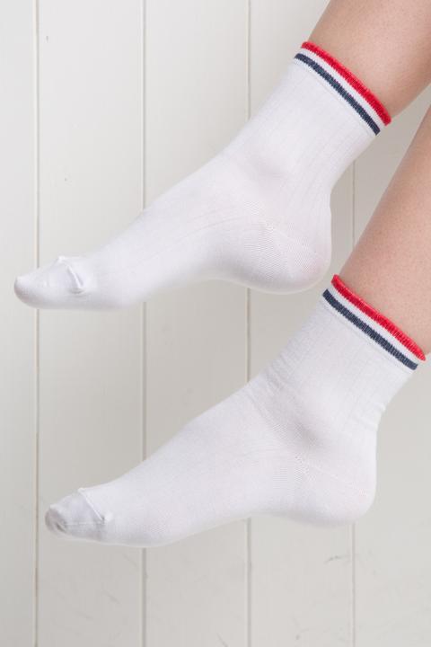 Red, White And Navy Socks