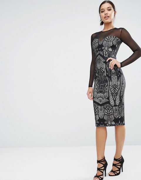 Vestido De Tubo De Encaje Ergonómico Con Malla En Forma De Corazón De Asos