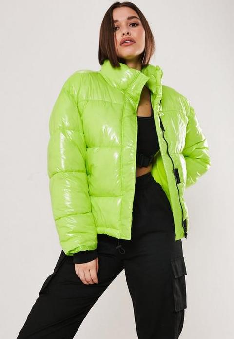 Neon Green Oversized Puffer Jacket, Neon Green