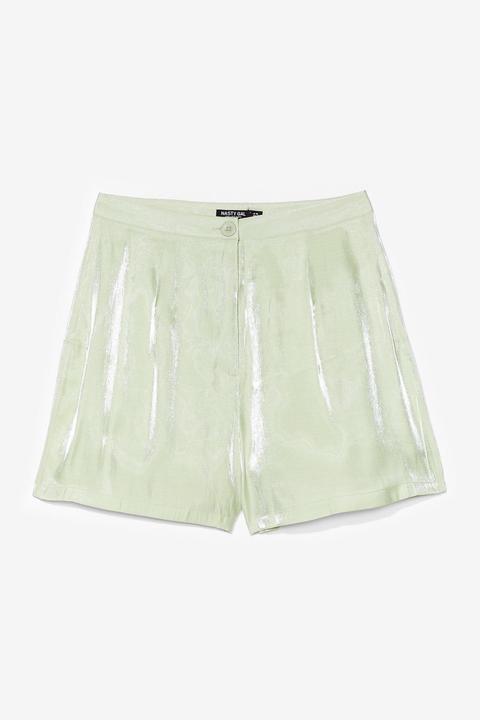 Short Taille Haute Effet Brillant À Toi De Briller - Vert - 42, Vert