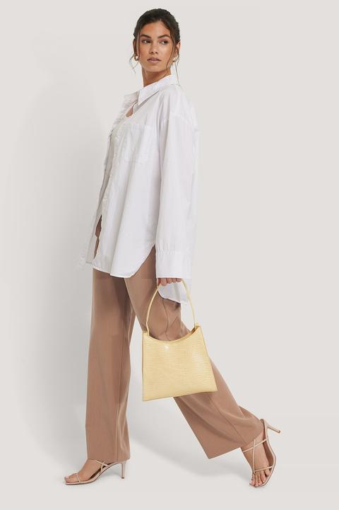 Na-kd Accessories Croc Trapeze Mini Tote - Beige