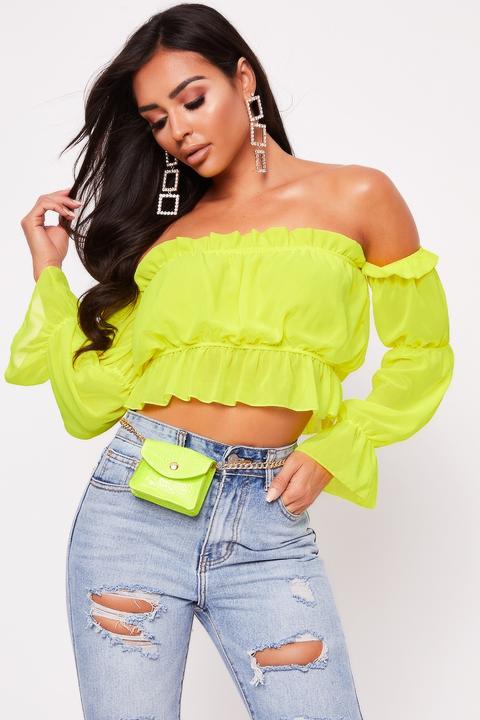 Emma Yellow Off Shoulder Ruched Top