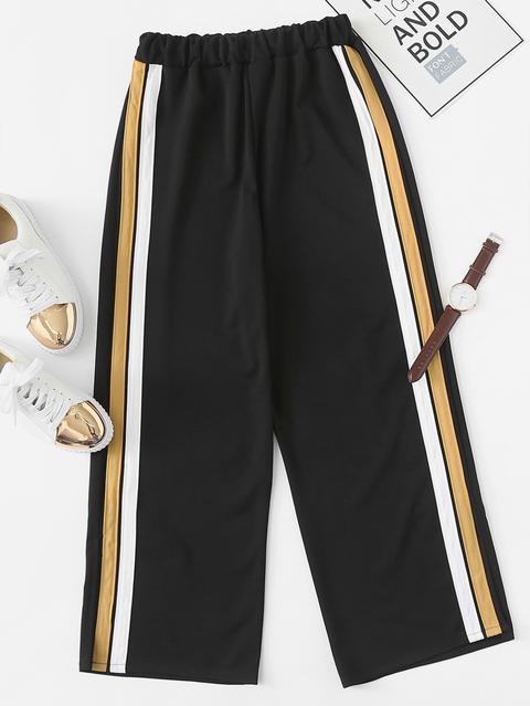 Contrast Striped Tape Side Pants