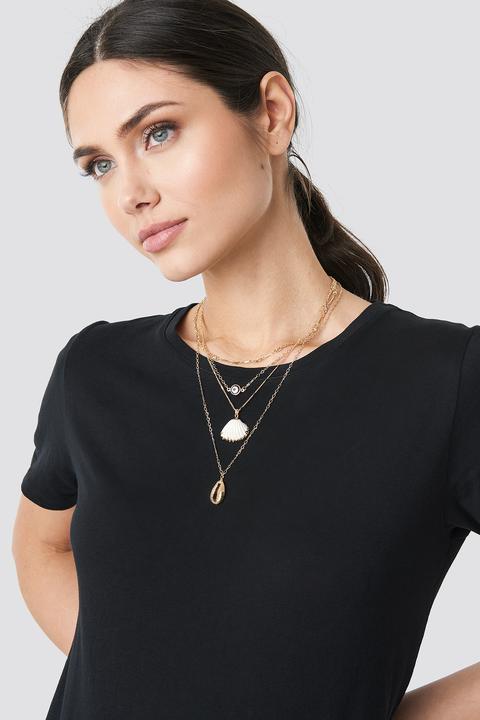 Layered Shell Necklace Gold