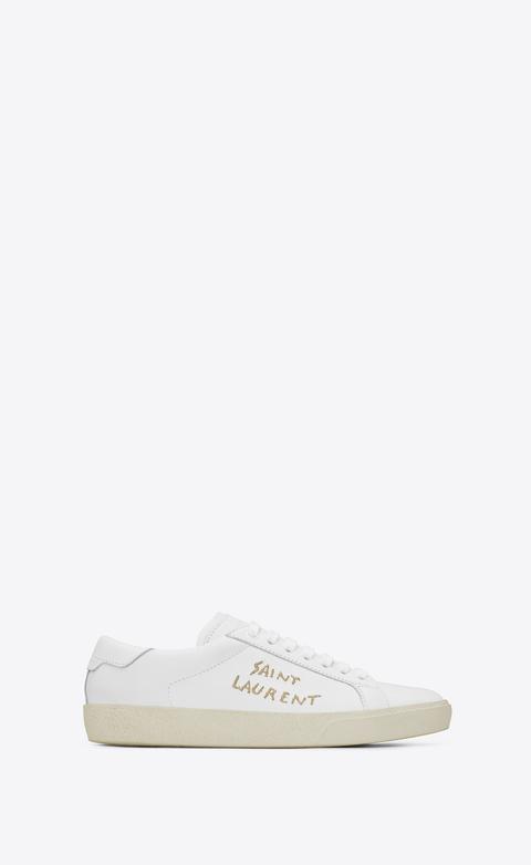 Court Classic Sl/06 Embroidered Sneakers In Leather