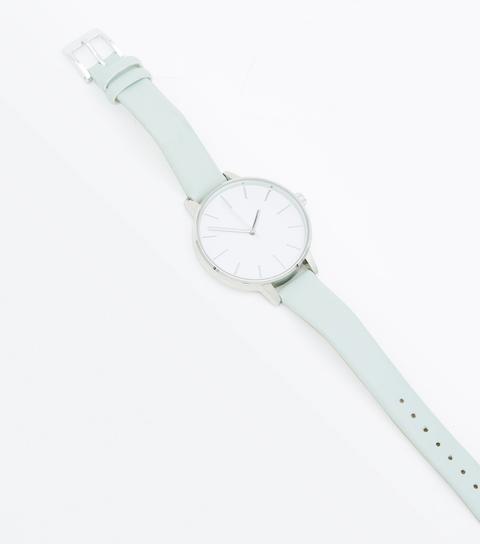 Mint Green Strap Analogue Watch New Look