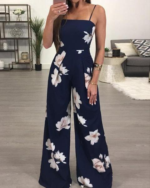 floral wide leg jumpsuit