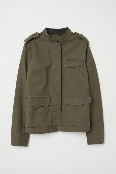 Chaqueta Cargo De Algodón - Verde