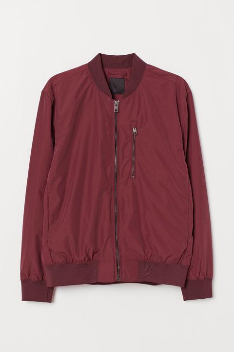H & M - Bomber In Misto Nylon - Rosso