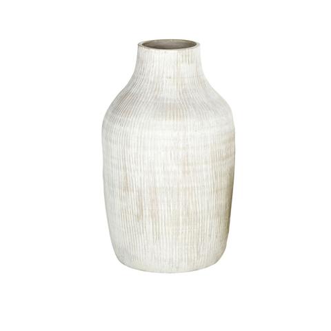 Vase En Céramique Striée Beige H52