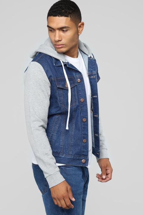 Blaine Hooded Denim Jacket - Medium 