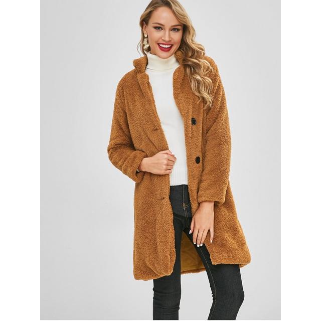 zaful brown fluffy jacket