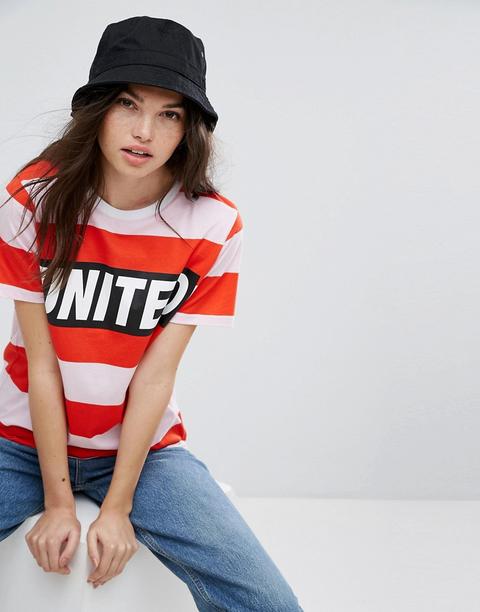 Asos T-shirt In Bright Rugby Stripe And United Print