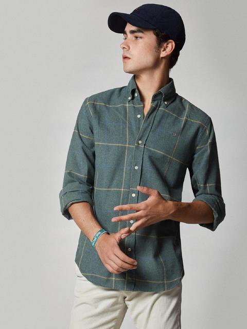 Camisa Sport Cuadro Ventana Verde