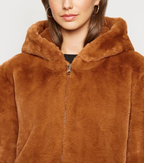 new look fur hooded jacket