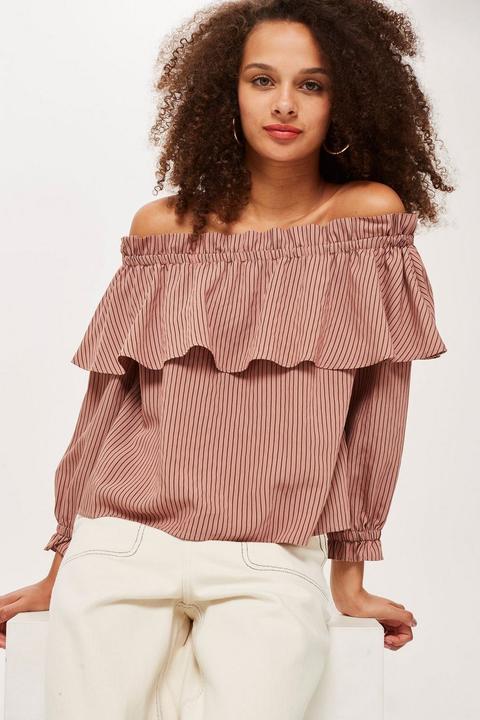 ruffle bardot top