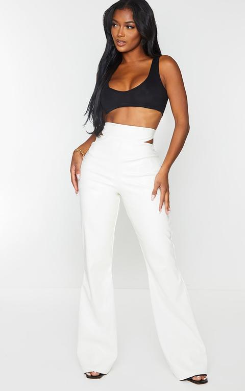 Shape Cream Pu Cut Out Side Flared 