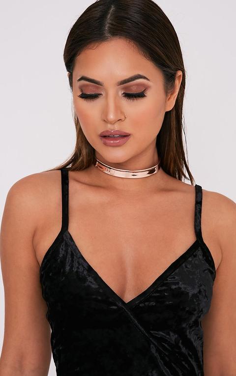 Tegan Rose Gold Holographic Choker