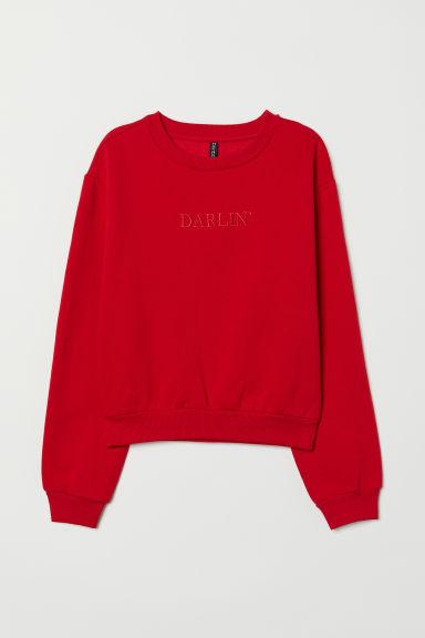 Kurzes Sweatshirt - Red - Damen