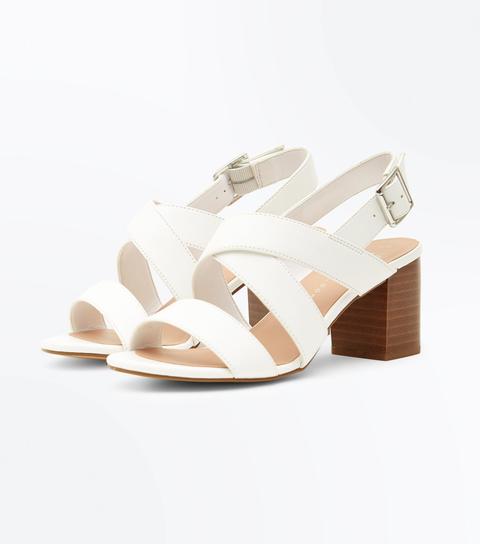 new look white block heels
