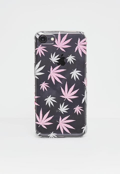 Clear Glitter Leaf Iphone 7 Case