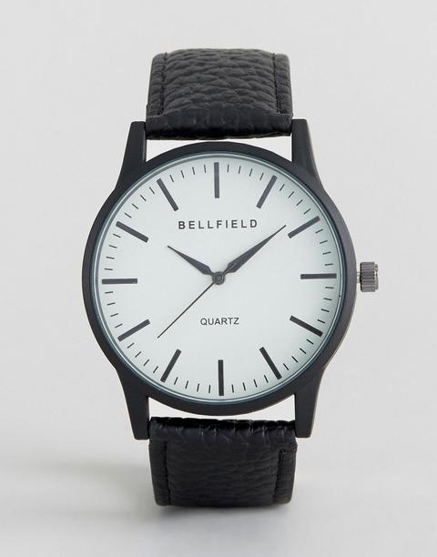 Bellfield - Orologio Nero Con Quadrante Rotondo Bianco - Nero