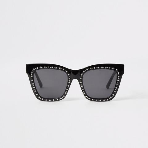 Black Diamante Glam Sunglasses