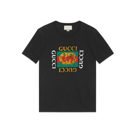 T-shirt Oversize Délavé Con Logo Gucci