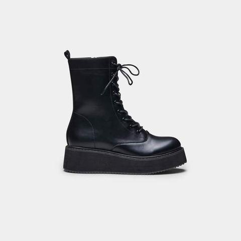 Lance Wave Platform Lace Up Boots