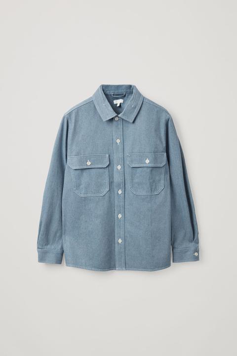 Organic Cotton Utility-style Denim Overshirt