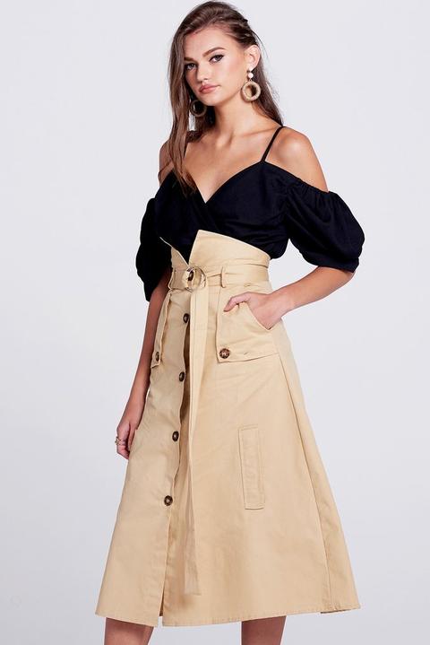 Jessy Trench Belted Skirt