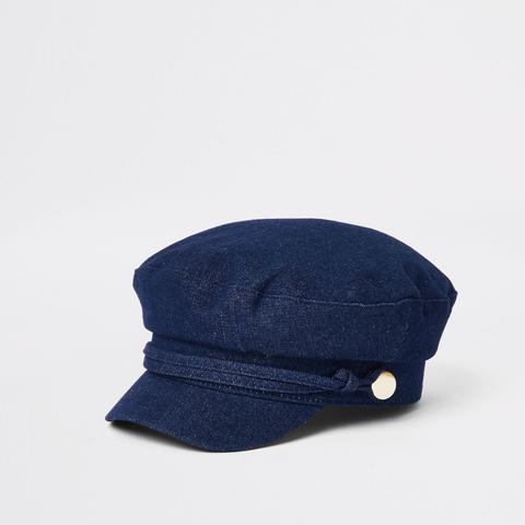 Dark Blue Denim Baker Boy Hat