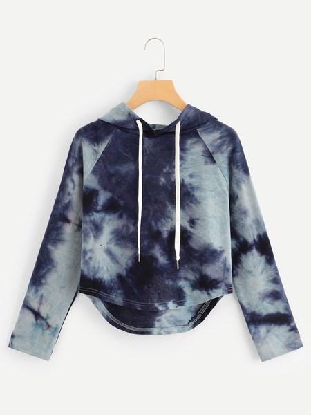 Sweatshirt Mit Kordelzug Und Batik