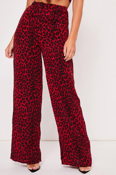 red leopard print trousers