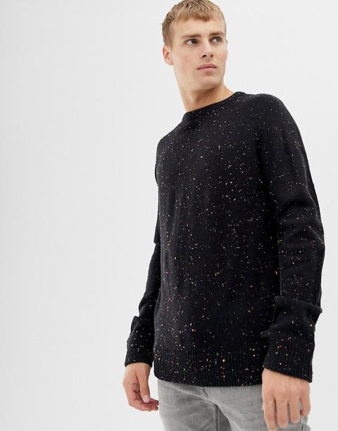 Brave Soul - Maglione Lavorato In Tessuto Puntinato Multi - Navy