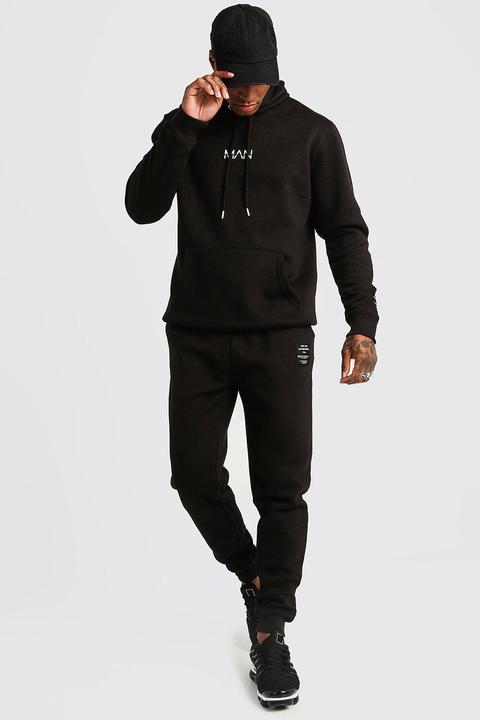 boohooman black tracksuit